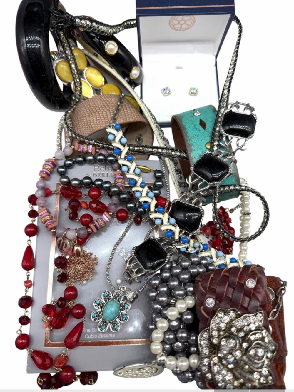 2 LBS Wearable Jewelry Lot Mystery Grab Bag Costume Vintage - Mod Pounds Bulk - Picture 3 of 9